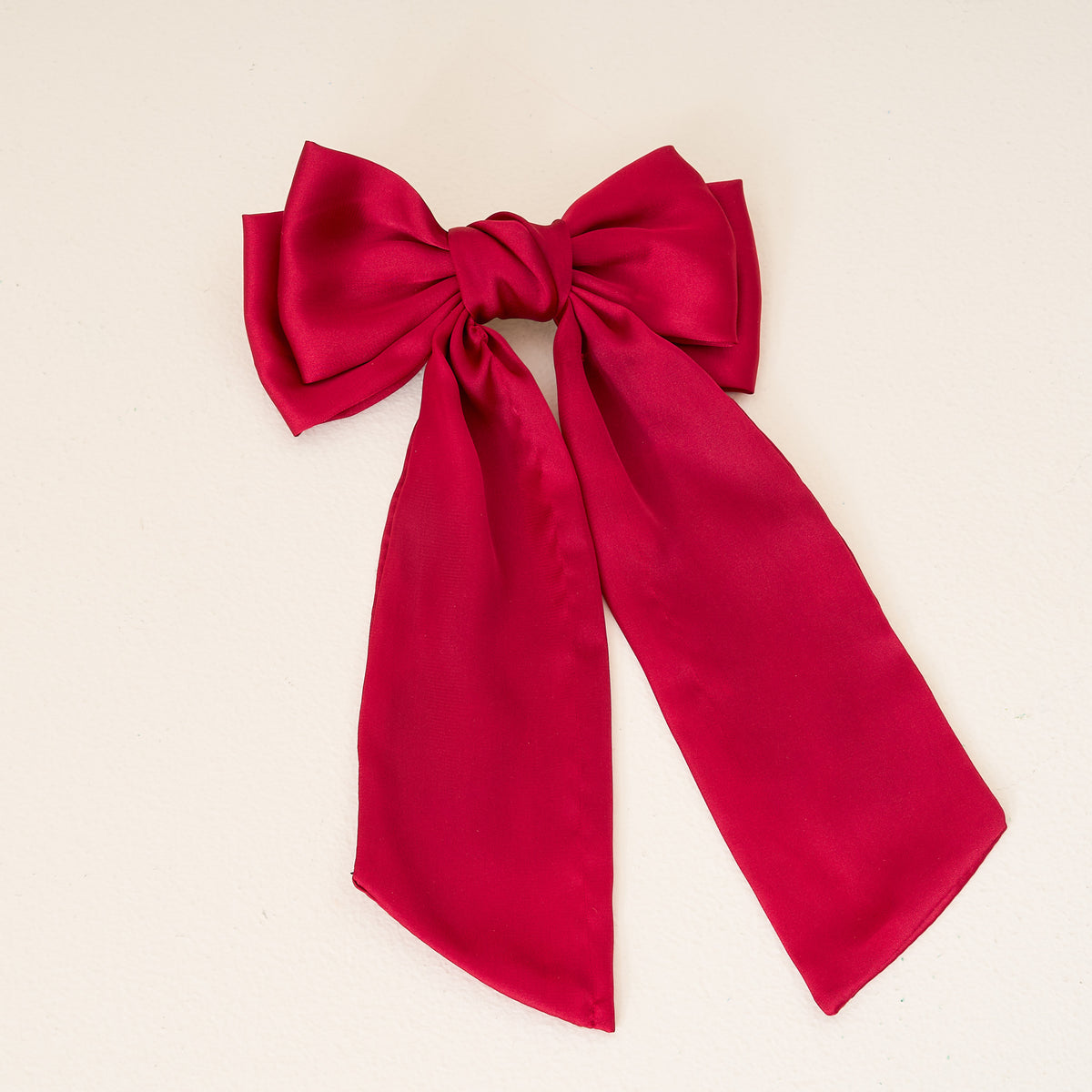 Dark Red Satin Hair Bow