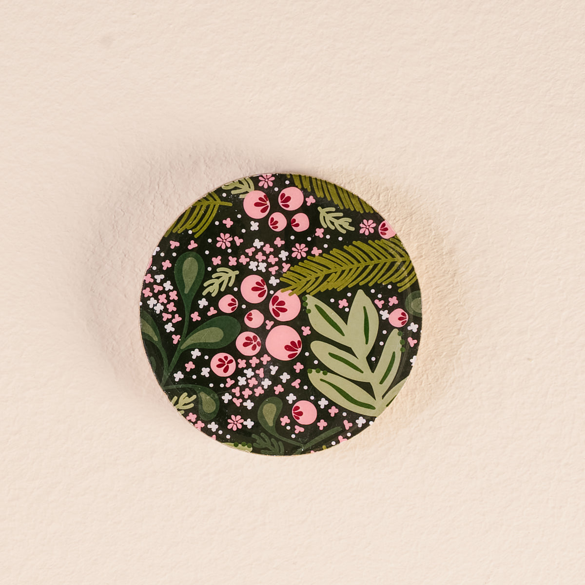 Jolly Sprig Wood Enamel Coaster