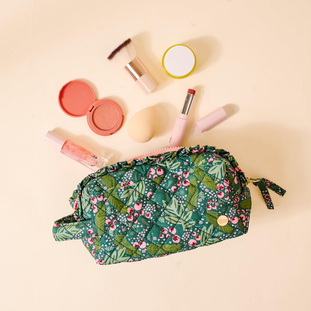 Jolly Sprig Essentials Quilted Cosmetic Pouch