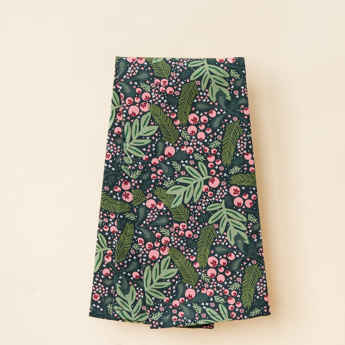 Jolly Sprig Green Tea Towel