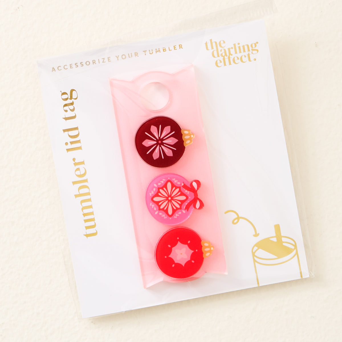 Merry Ornaments Tumbler Lid Tag