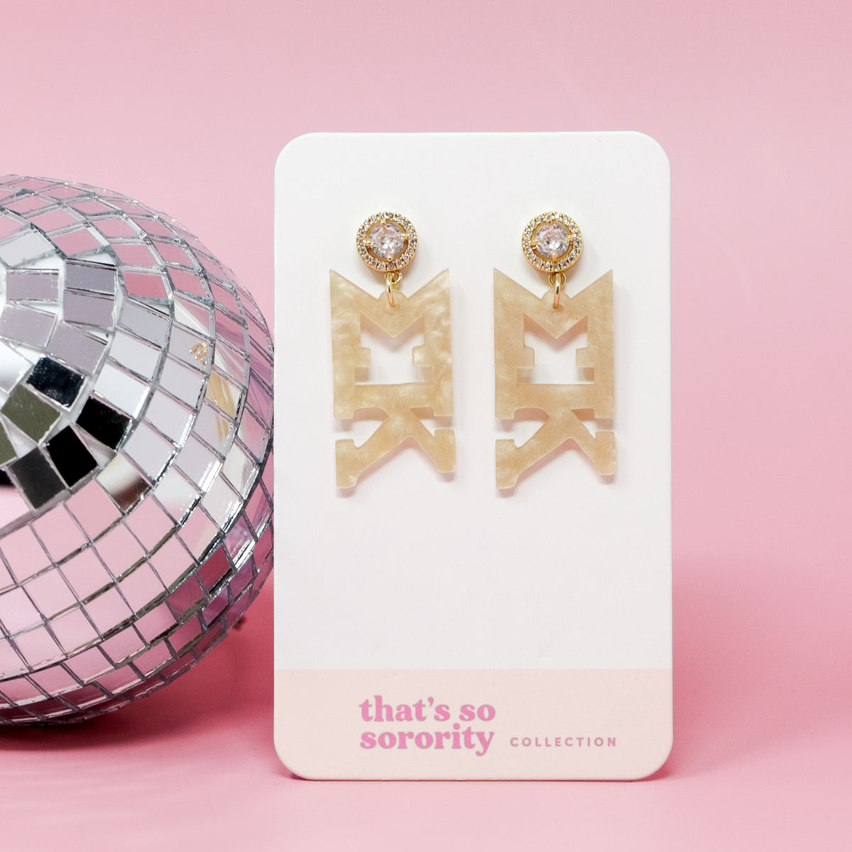 Sigma Kappa Letter Gold Acrylic Earrings