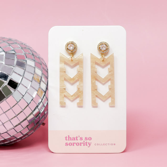 Sigma Sigma Sigma Letter Gold Acrylic Earrings