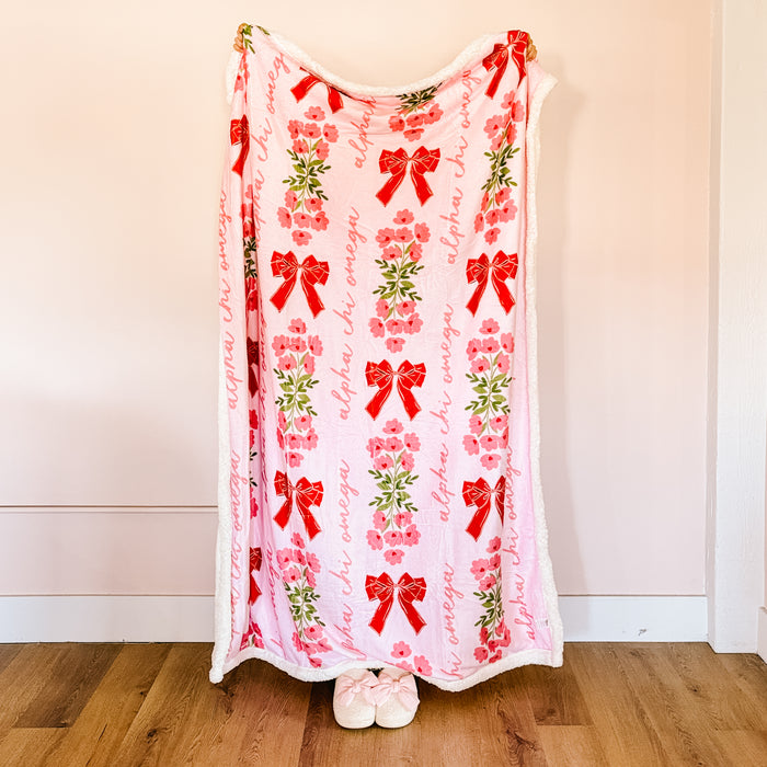 Alpha Chi Omega Plush Sherpa Blanket