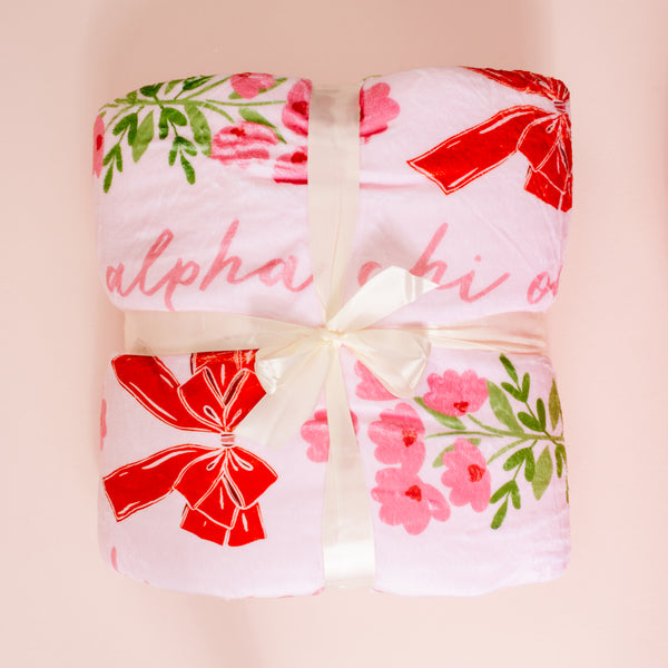 Alpha Chi Omega Plush Sherpa Blanket