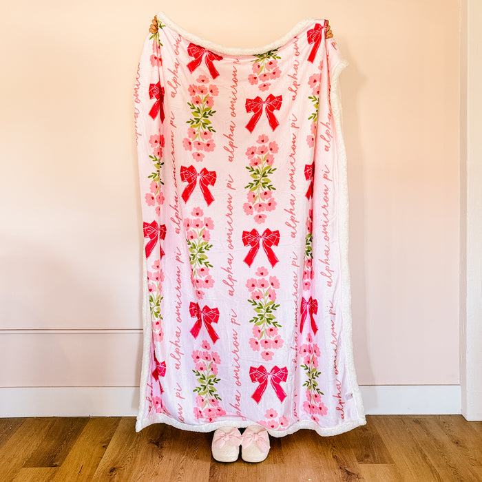 Alpha Omicron Pi Plush Sherpa Blanket