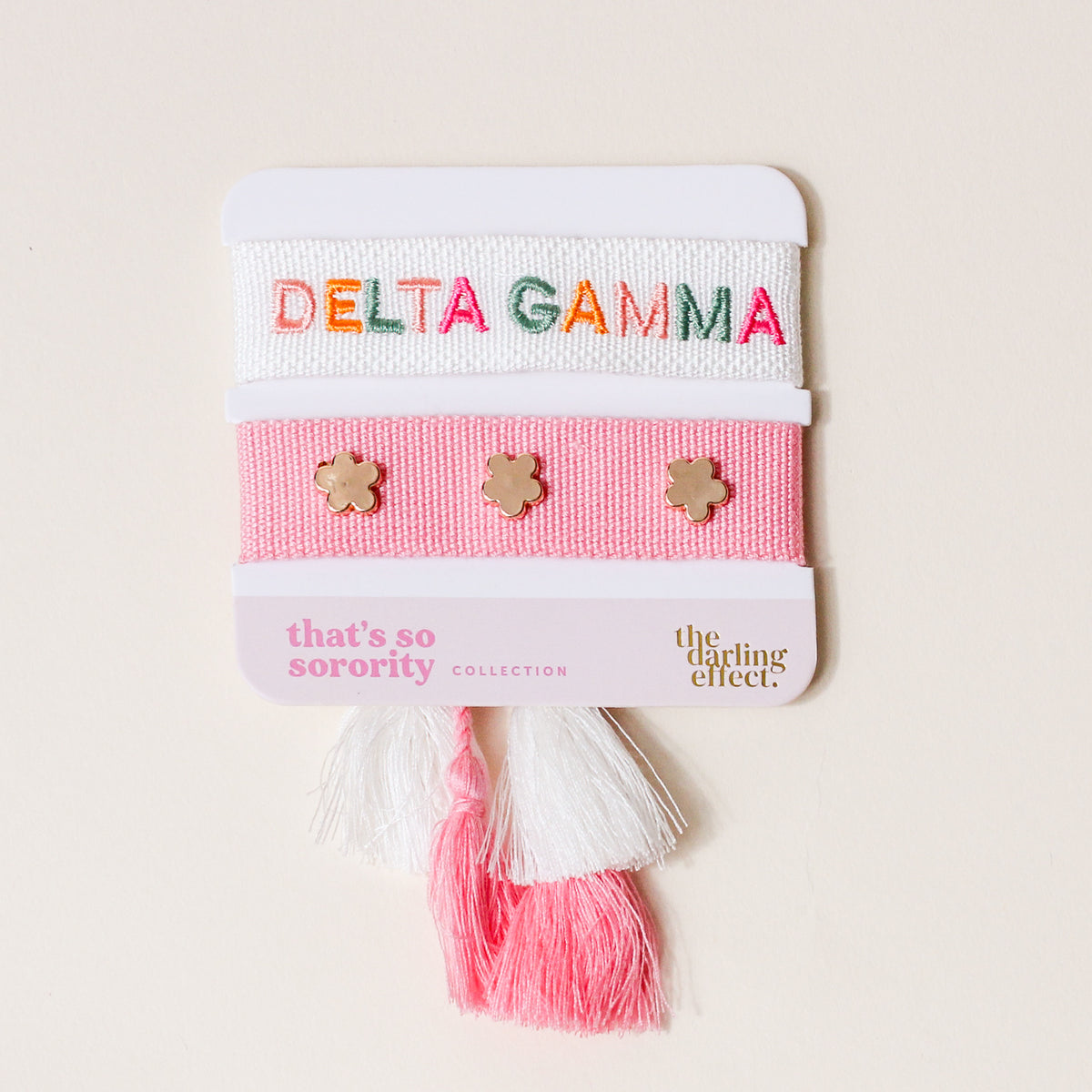 Delta Gamma Woven Bracelet Set