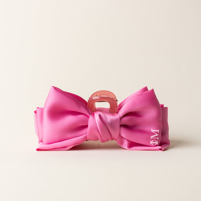 Phi Mu Satin Bow Claw Clip