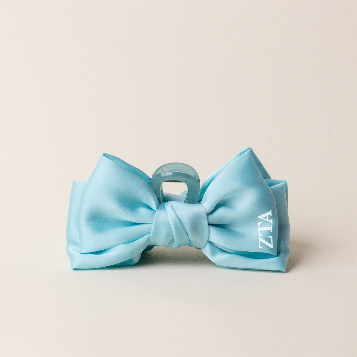 Zeta Tau Alpha Satin Bow Claw Clip