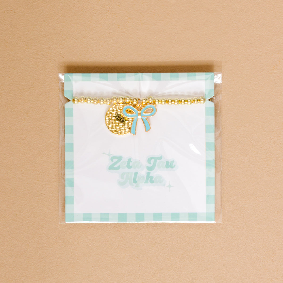 Zeta Tau Alpha Bow Gold Charm Bracelet
