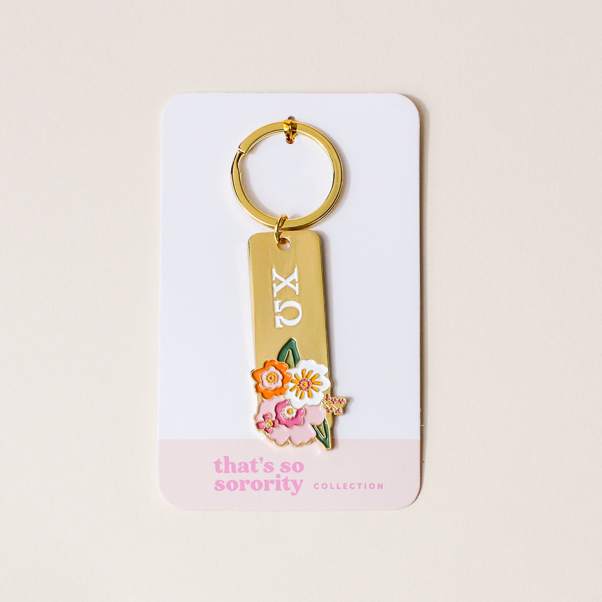 Chi Omega Enamel Keychain