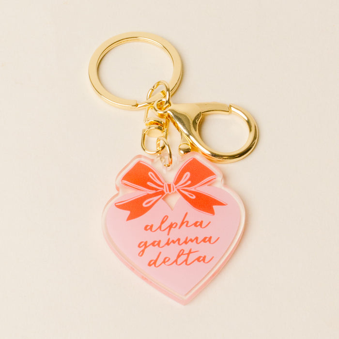 Alpha Gamma Delta Sweetheart Bow Acrylic Keychain