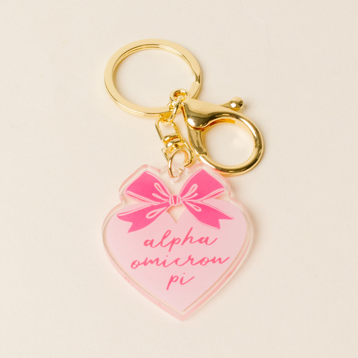 Alpha Omicron Pi Sweetheart Bow Acrylic Keychain