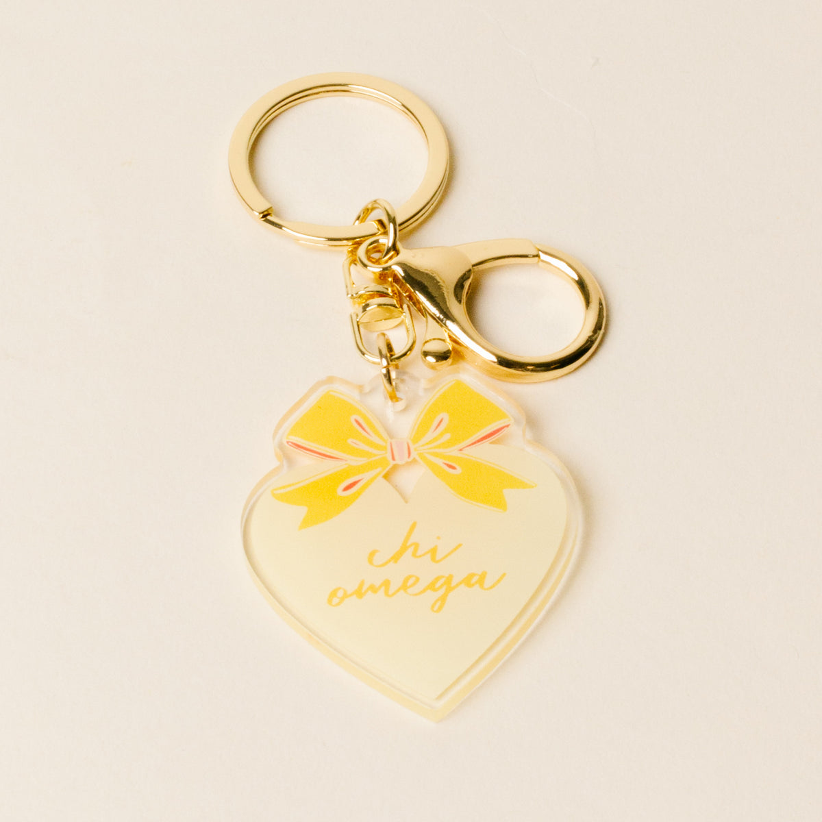 Chi Omega Sweetheart Bow Acrylic Keychain