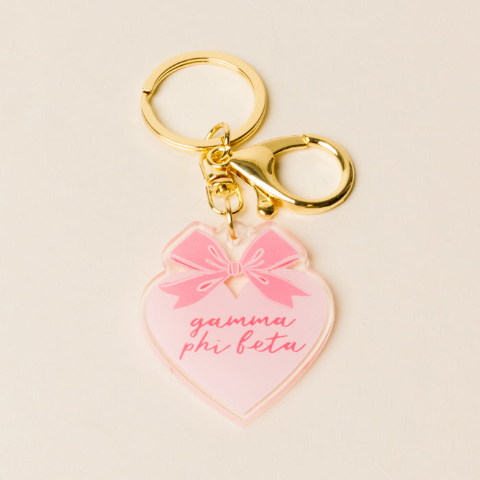 Gamma Phi Beta Sweetheart Bow Acrylic Keychain