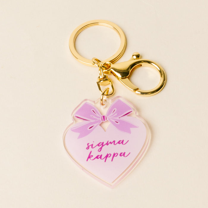 Sigma Kappa Sweetheart Bow Acrylic Keychain