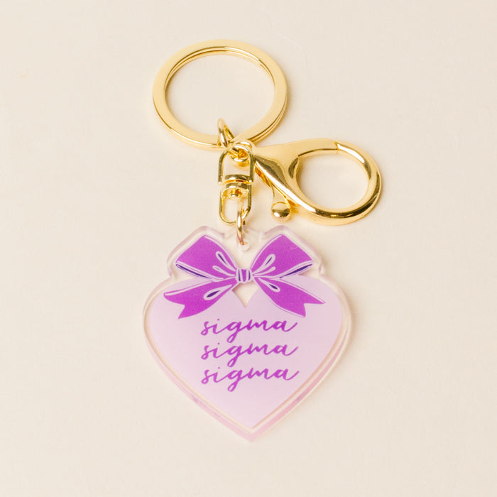 Sigma Sigma Sigma Sweetheart Bow Acrylic Keychain