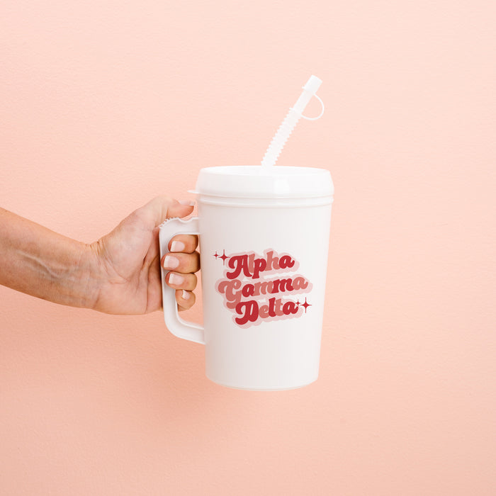 Alpha Gamma Delta 22oz Retro Sparkle Mega Mug