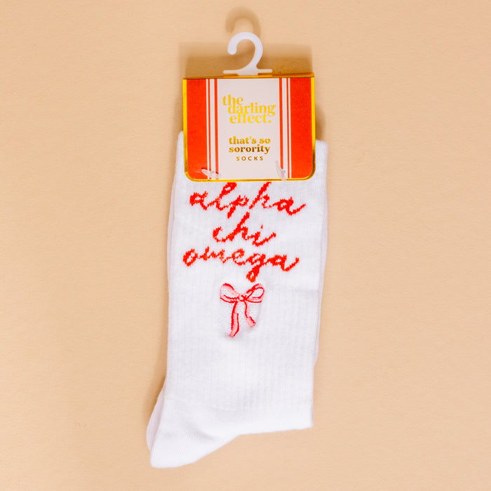 Alpha Chi Omega Embroidered Crew Socks