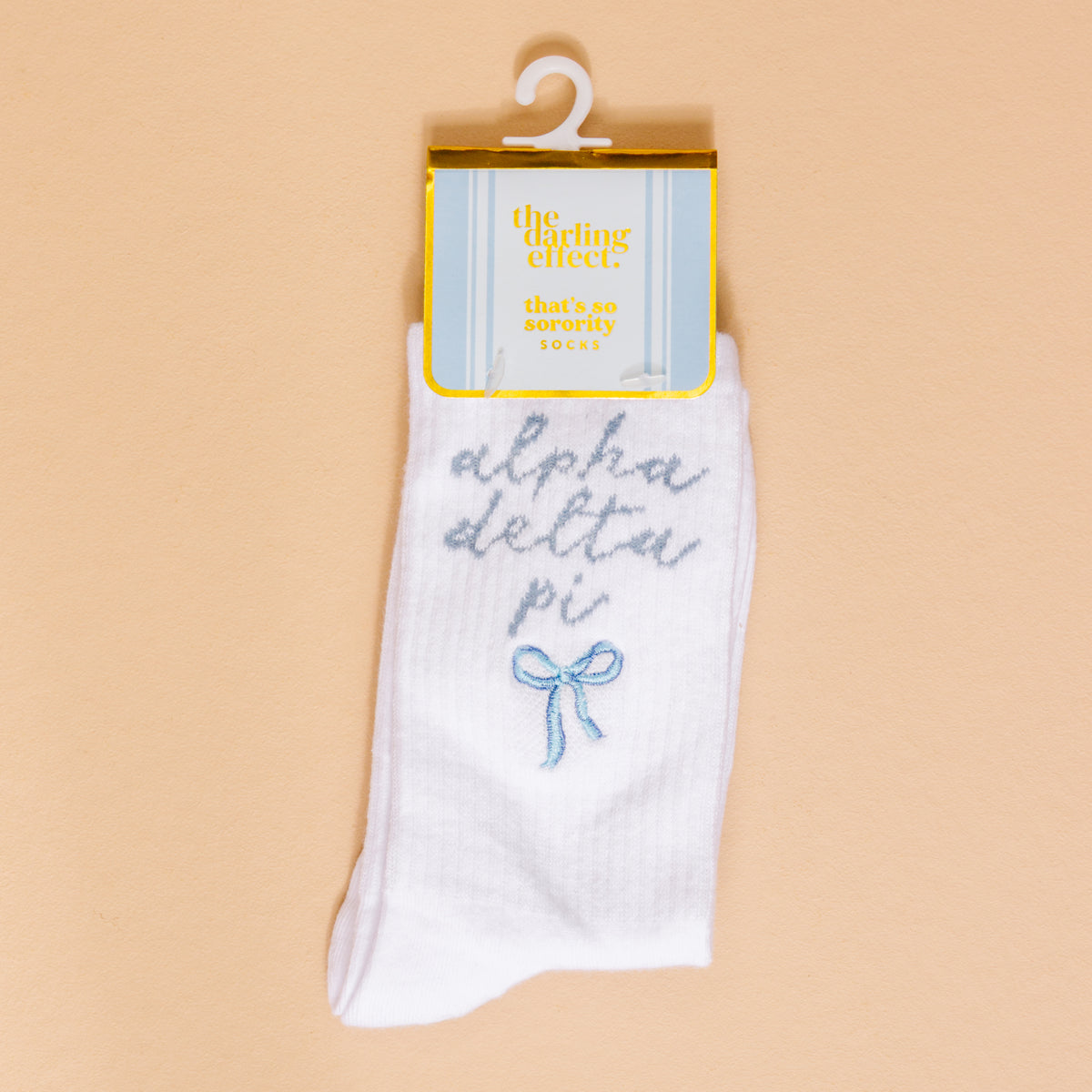 Alpha Delta Pi Embroidered Crew Socks