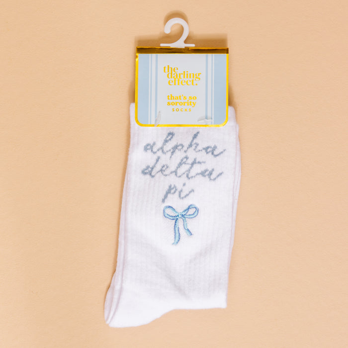 Alpha Delta Pi Embroidered Crew Socks