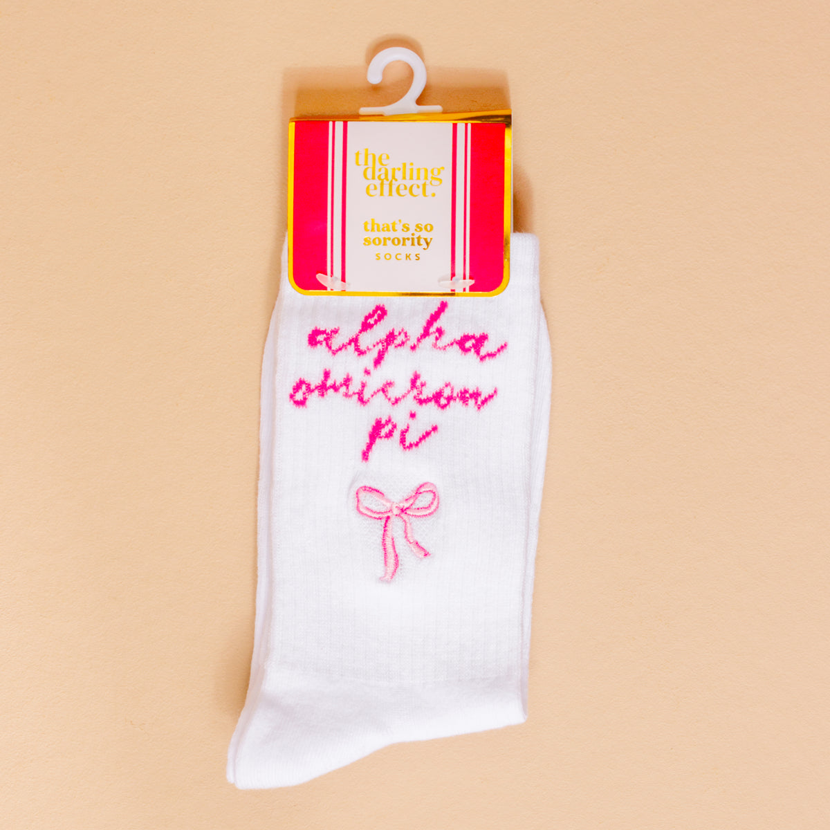 Alpha Omicron Pi Embroidered Crew Socks