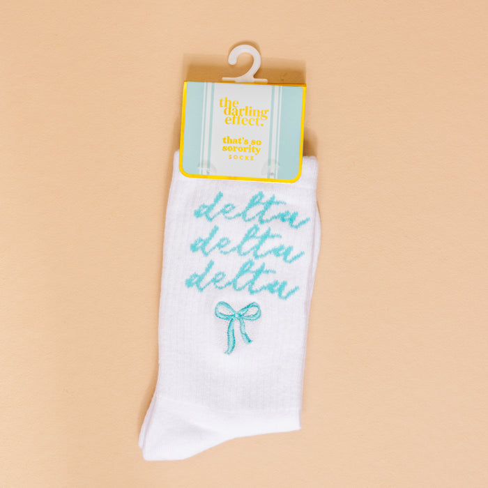 Delta Delta Delta Embroidered Crew Socks