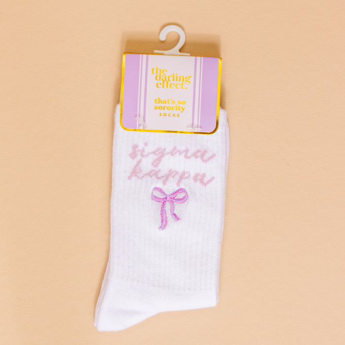 Sigma Kappa Embroidered Crew Socks