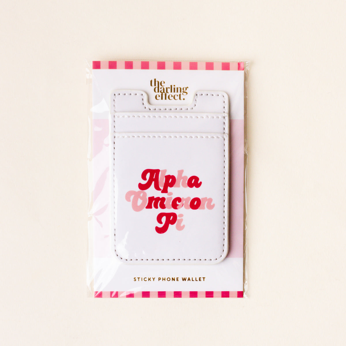 Alpha Omicron Pi Stick-On Phone Wallet