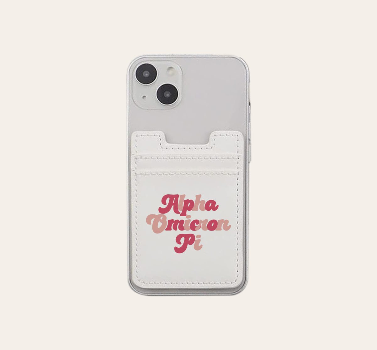 Alpha Omicron Pi Stick-On Phone Wallet