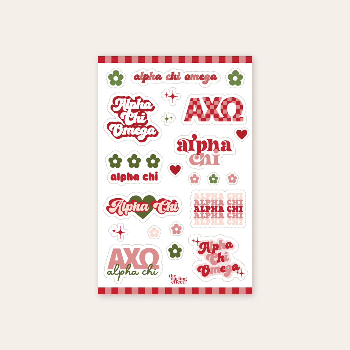 Alpha Chi Omega Sticker Sheet