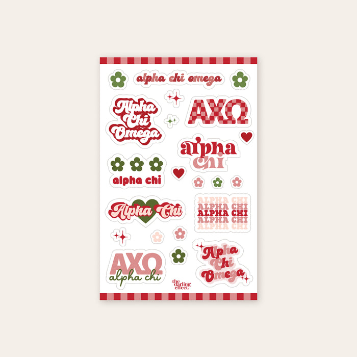 Alpha Chi Omega Sticker Sheet