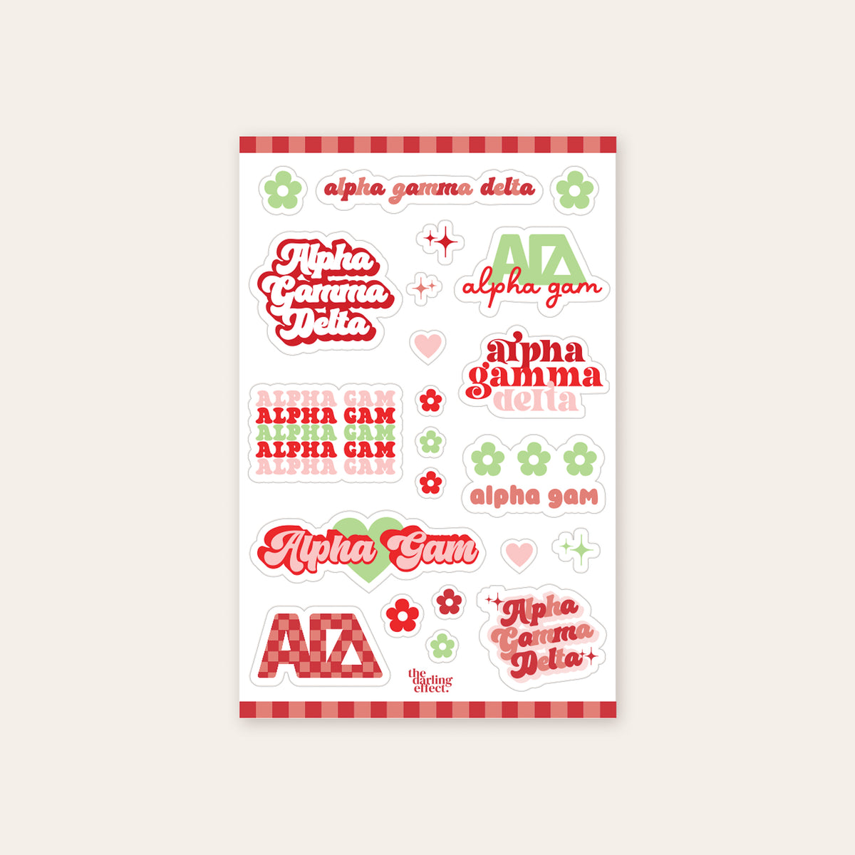Alpha Gamma Delta Sticker Sheet