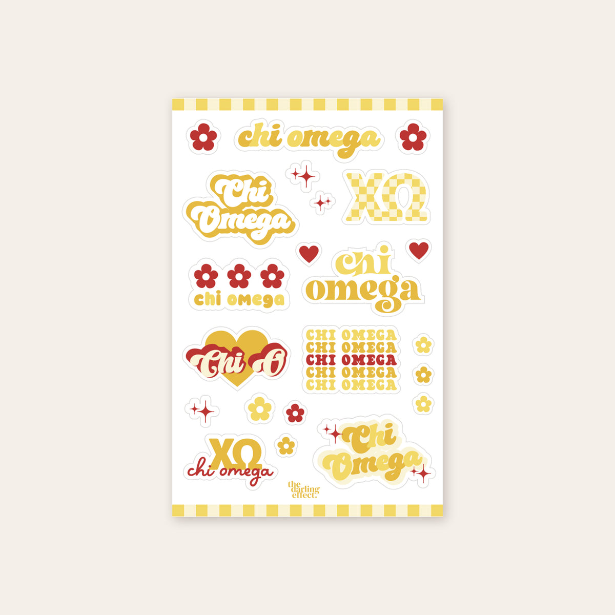 Chi Omega Sticker Sheet