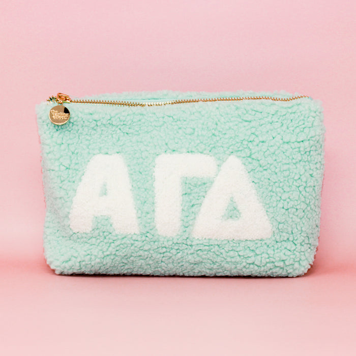 Alpha Gamma Delta Aqua Teddy Letter Pouch