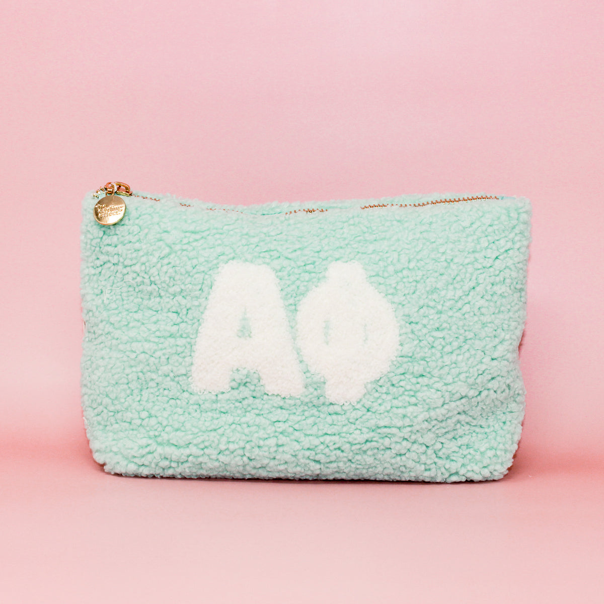 Alpha Phi Aqua Teddy Letter Pouch