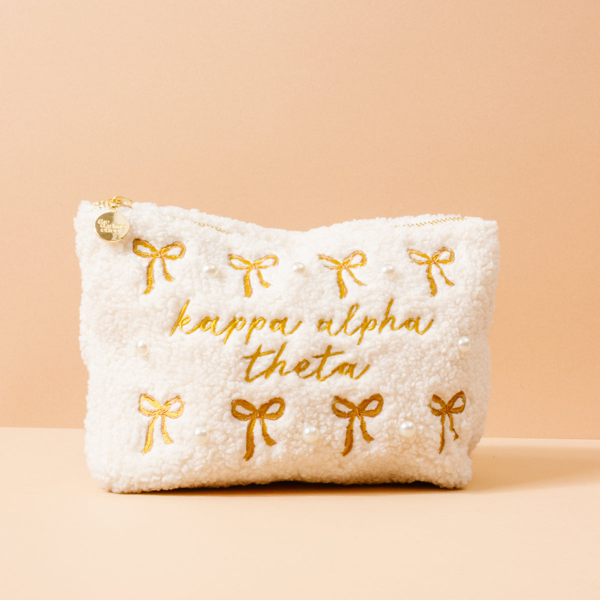 Kappa Alpha Theta Bows & Pearls Teddy Pouch