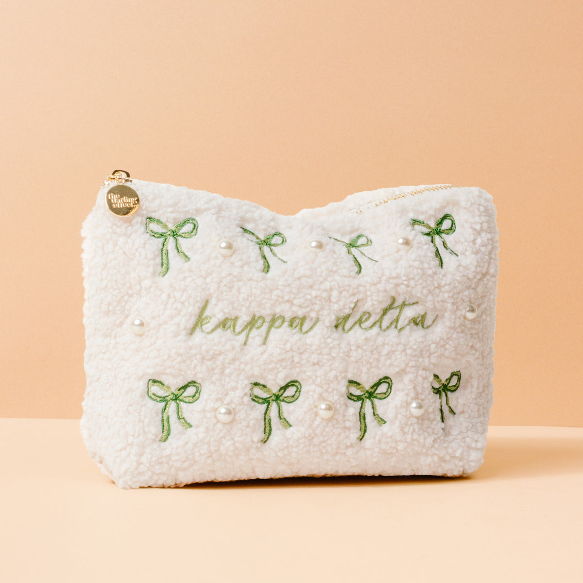 Kappa Delta Bows & Pearls Teddy Pouch