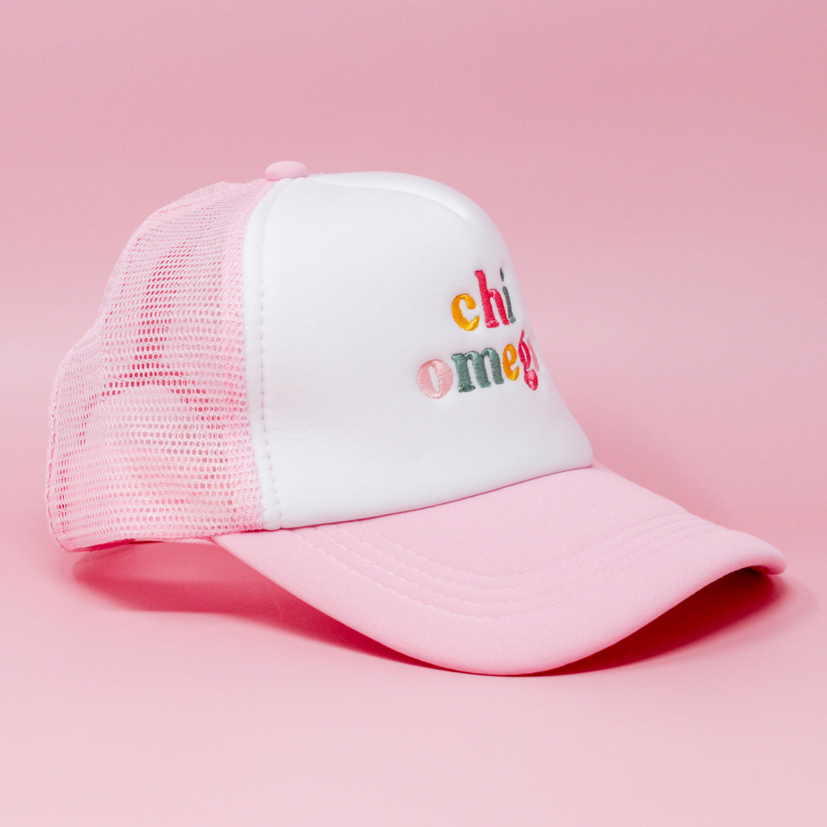 Chi Omega Pink Trucker Hat