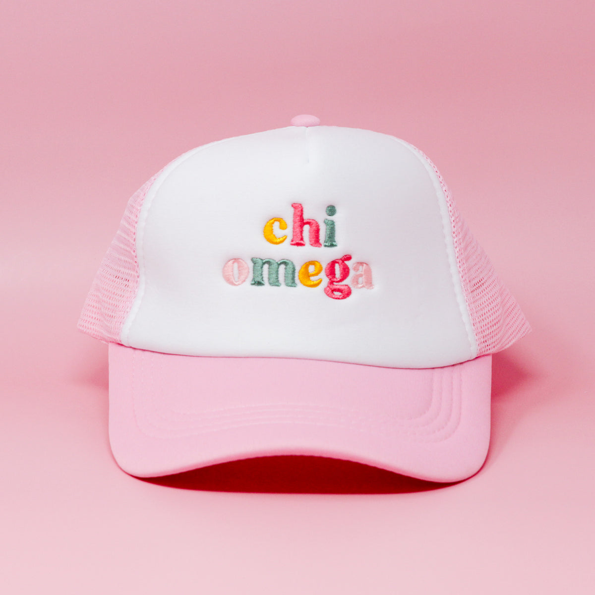 Chi Omega Pink Trucker Hat