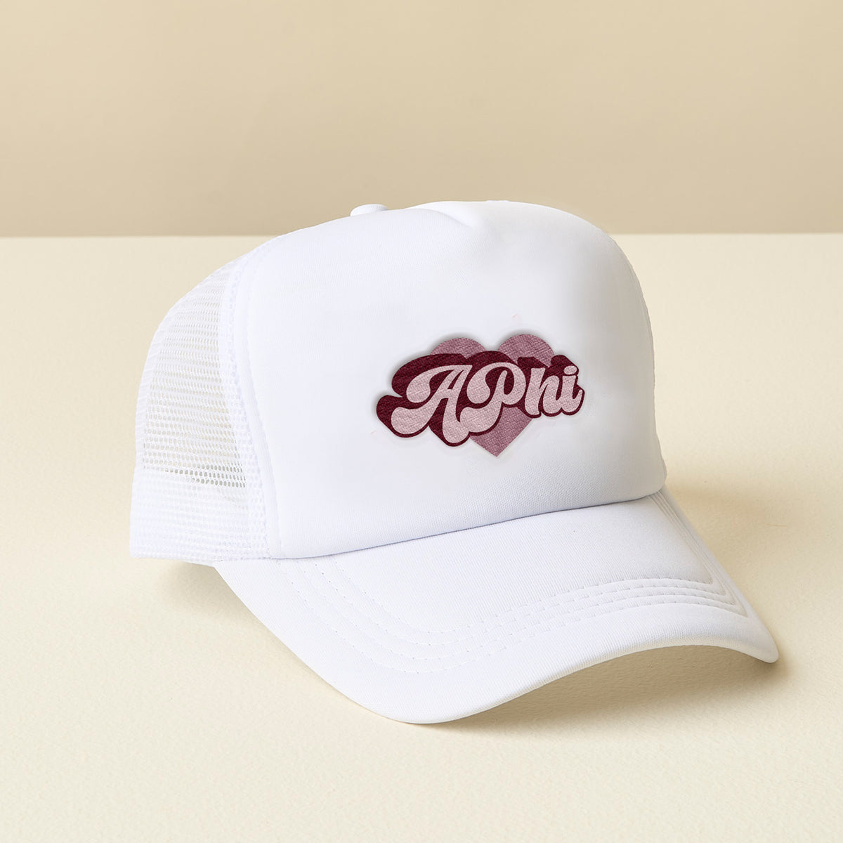 Alpha Phi White Trucker Hat