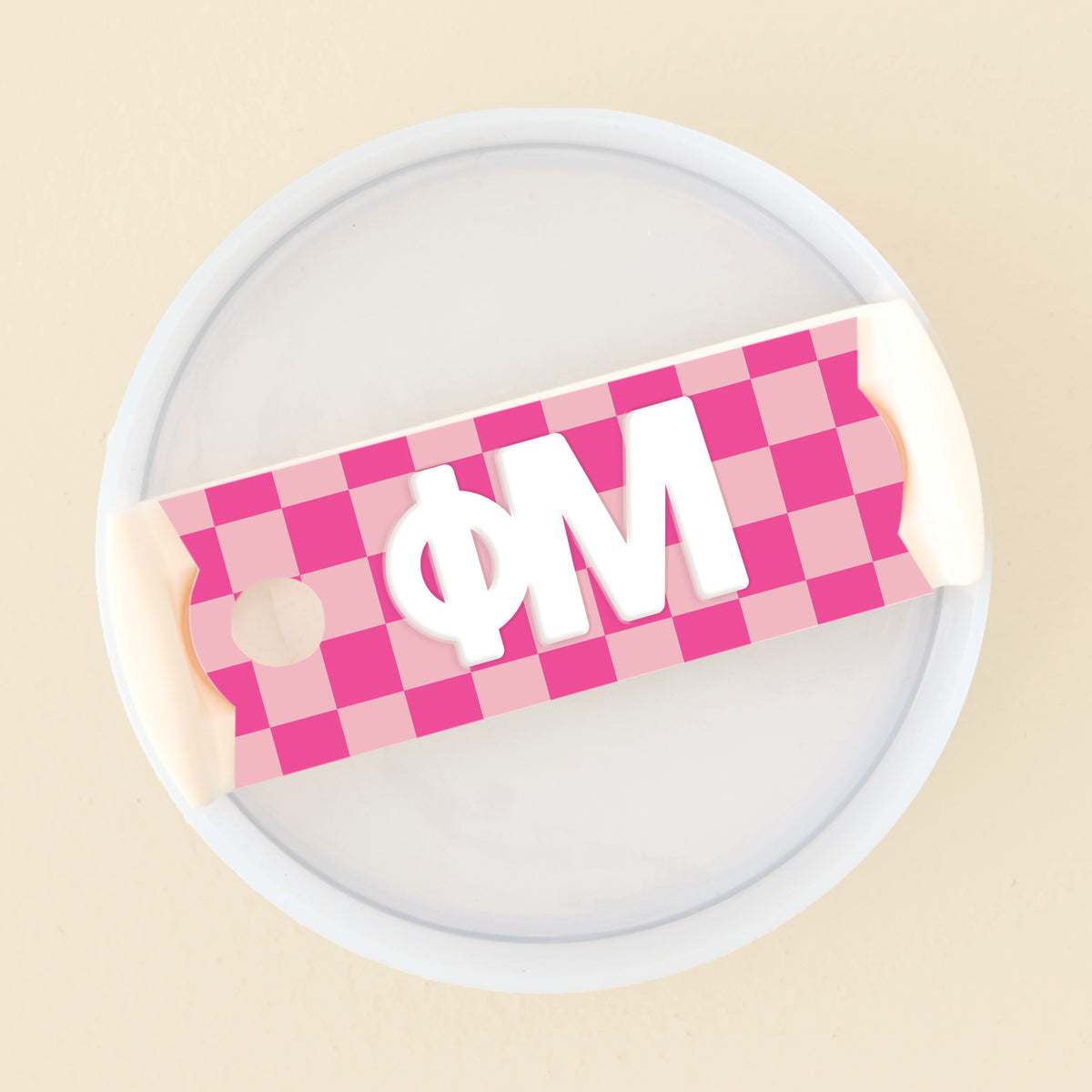 Phi Mu Tumbler Lid Tag