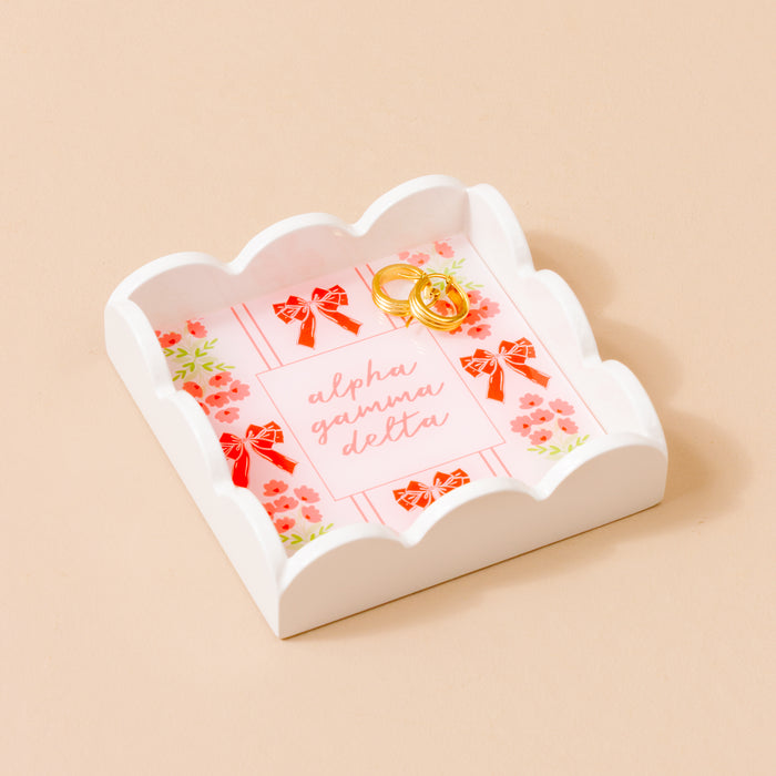 Alpha Gamma Delta Scallop Trinket Tray
