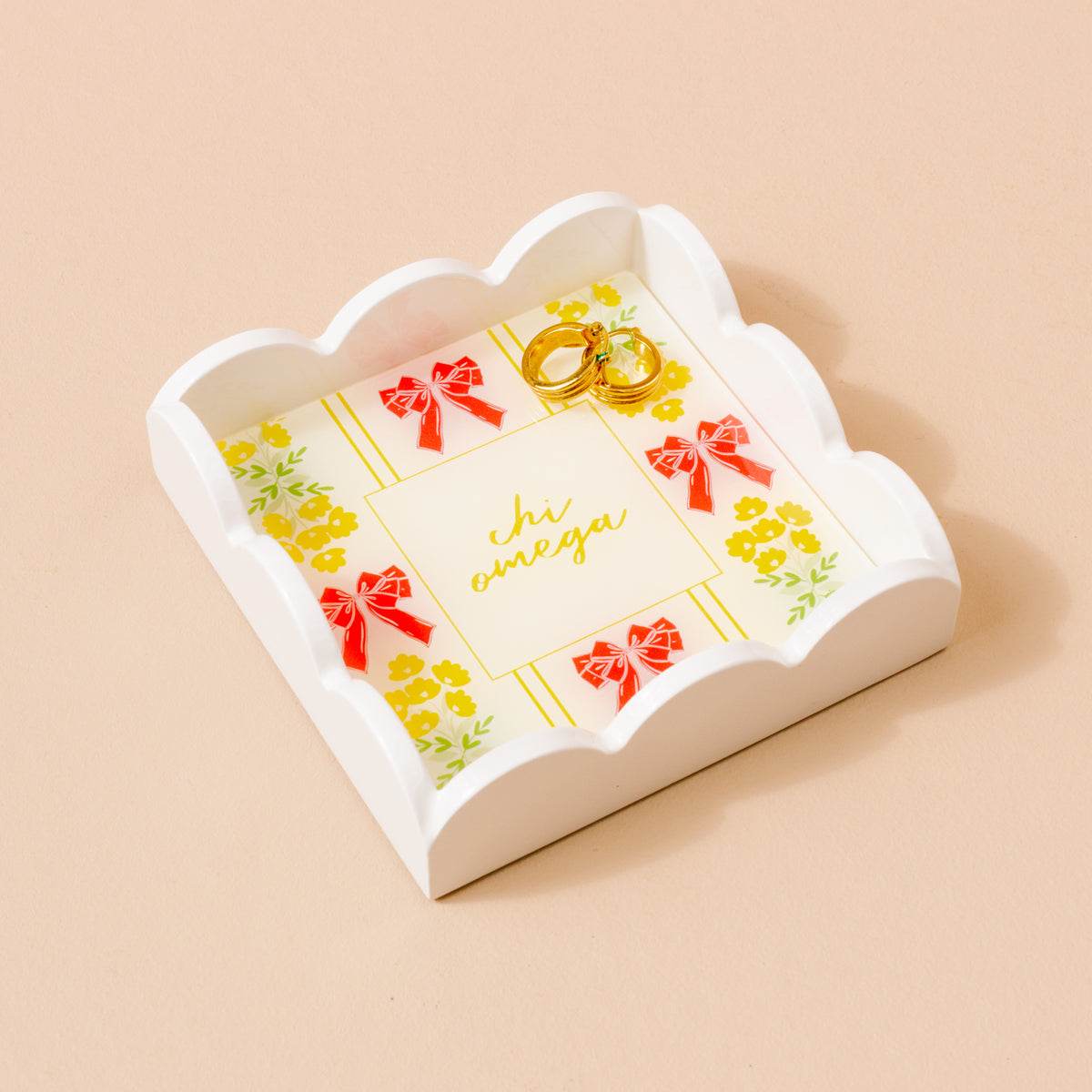 Chi Omega Scallop Trinket Tray