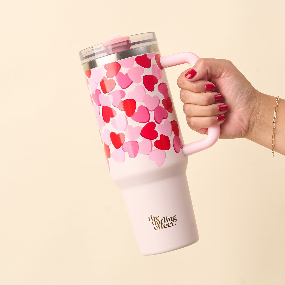 Blushing Hearts 40 oz Lifestyle Flip Straw Tumbler