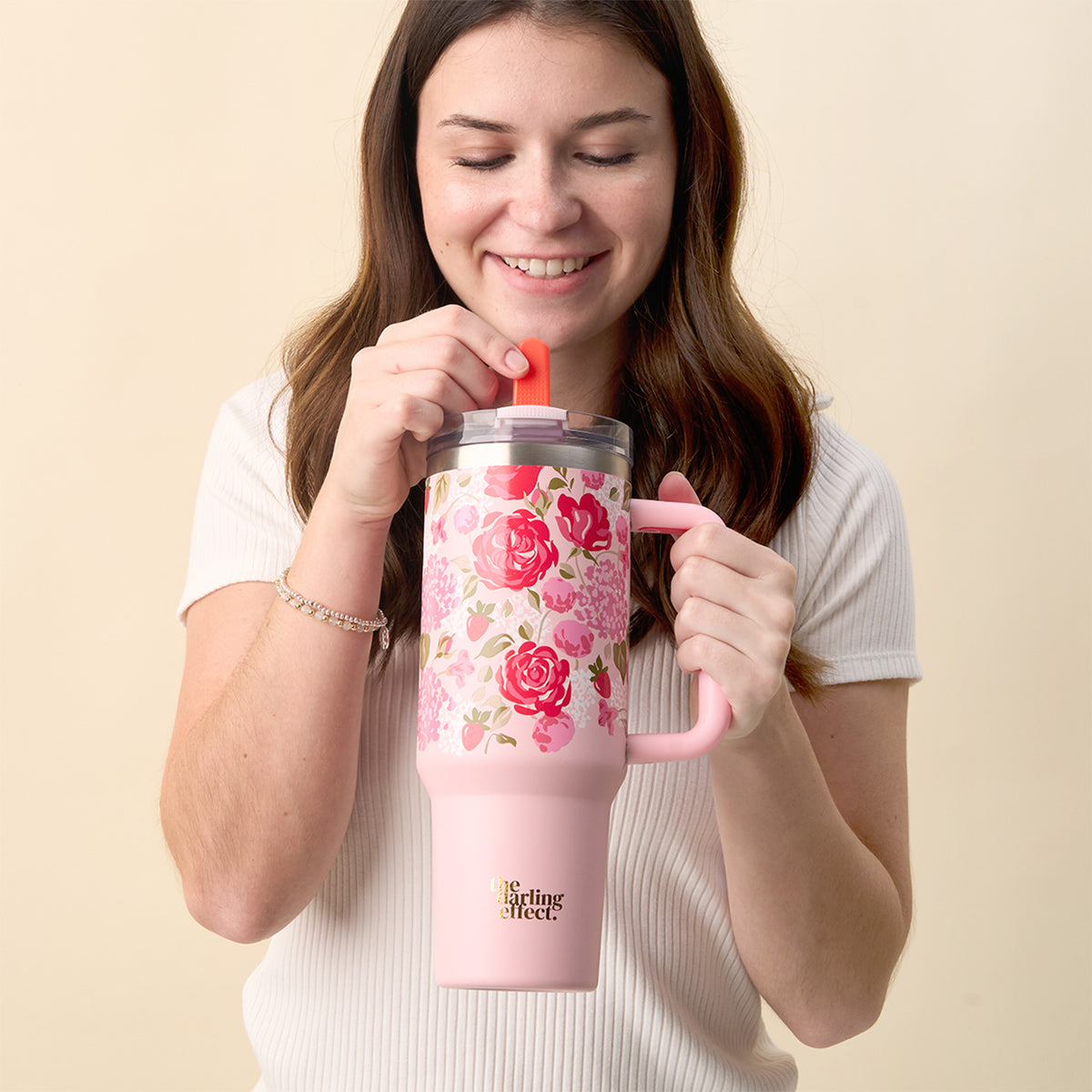Rose Garden 40 oz Lifestyle Flip Straw Tumbler