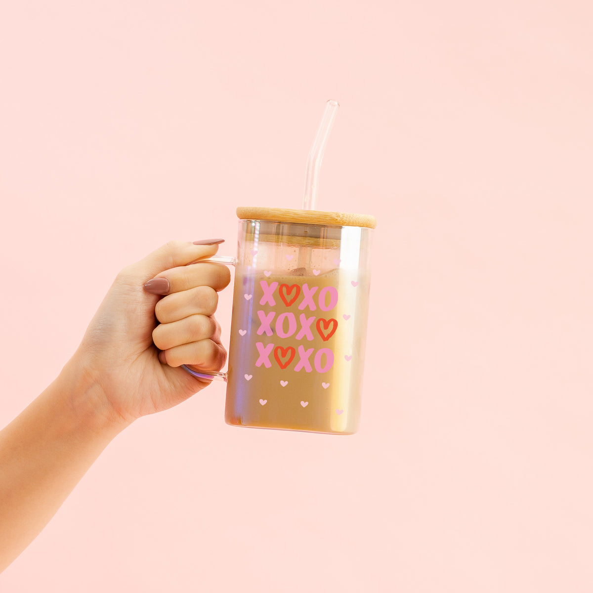 XOXO Square Glass Cup
