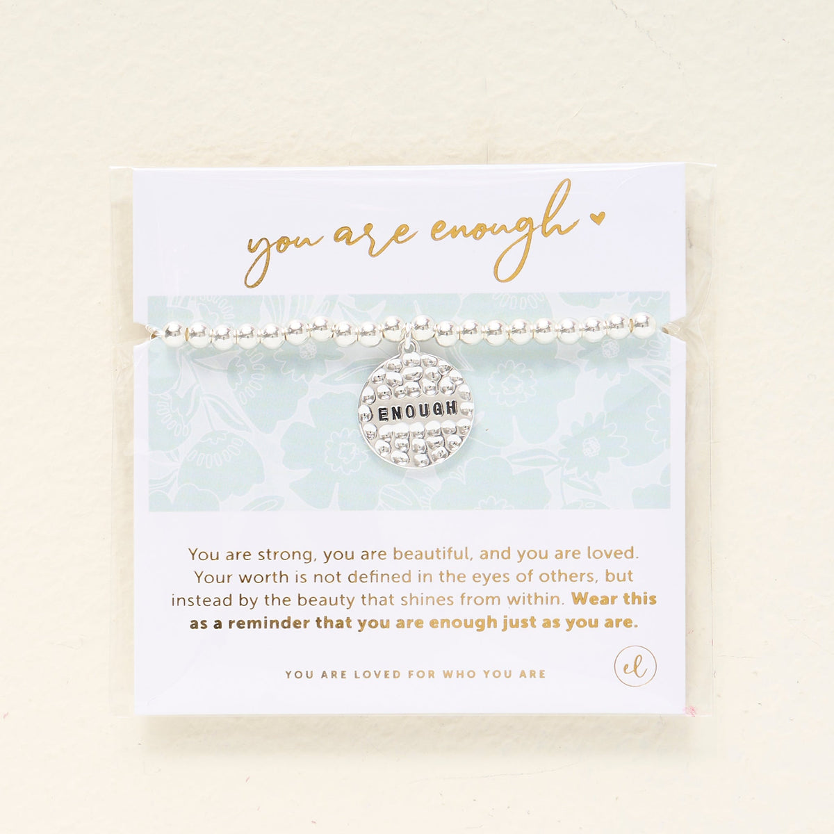 You Are Enough Beaded Charm Bracelet