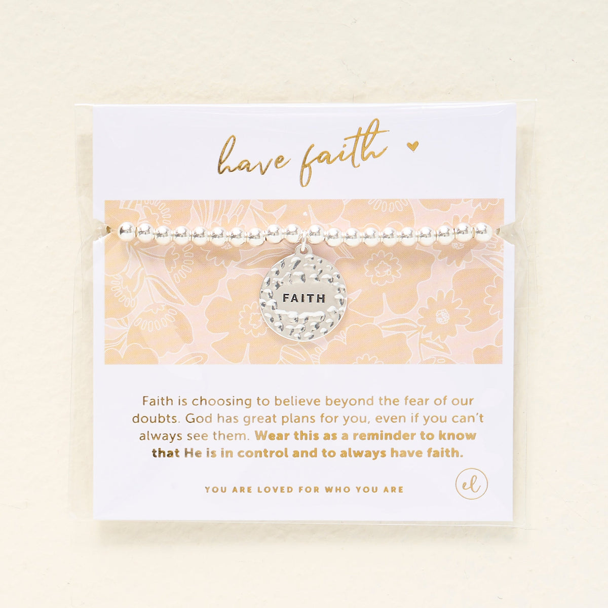 Have Faith Beaded Charm Bracelet