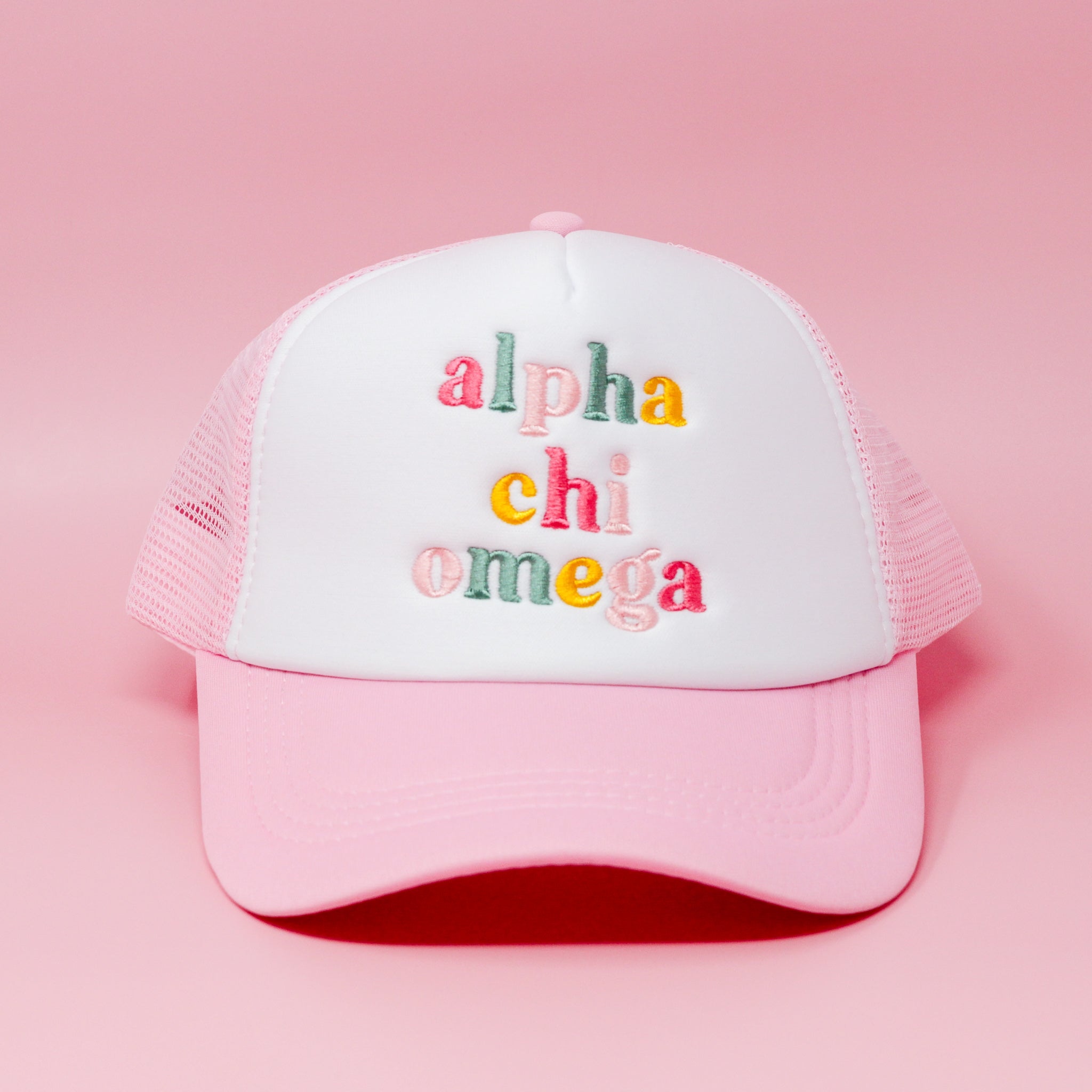 Sorority Embroidered Trucker Hat - Available! Effect The Darling Chapters – 19